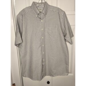 L.L. Bean Mens Short Sleeve Plaid Button Up Shirt‎ Wrinkle Resistant Size Large